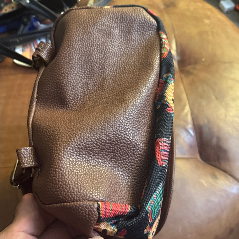 Black Patterned Women’s Backpack With Colorful Fo… - image 3